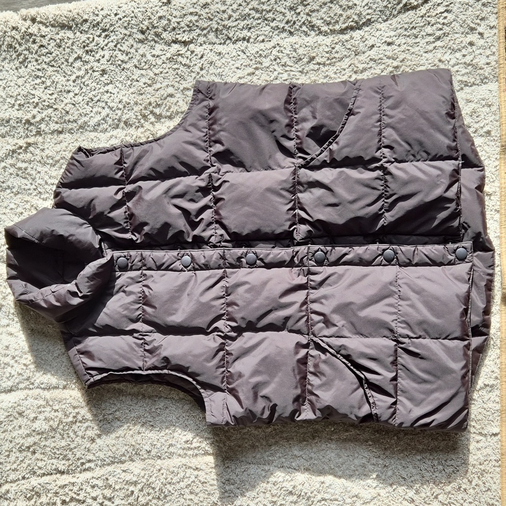 Lands End Goose Down Puffer Vest Women's Size S Brown